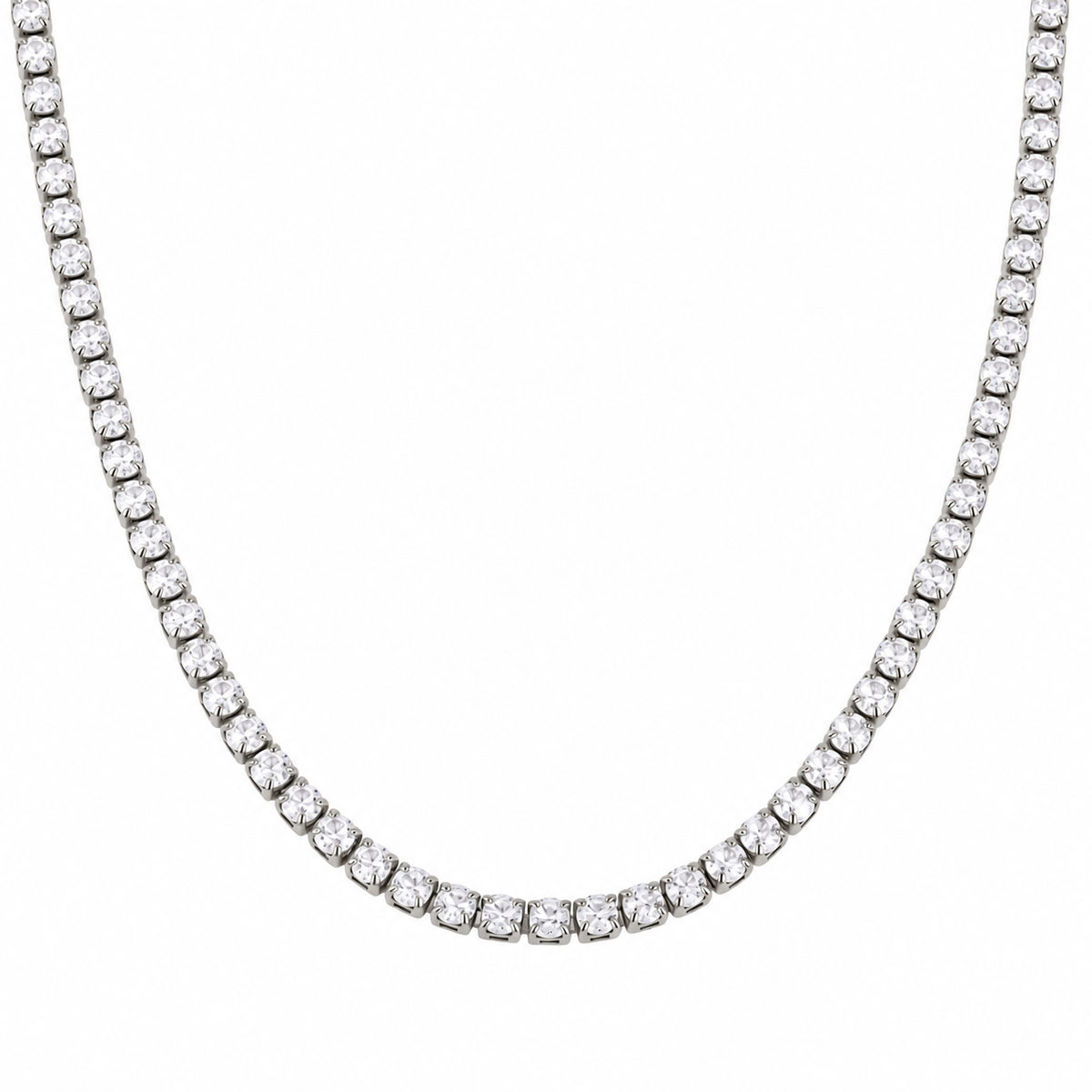 Silver Classic Tennis Necklace