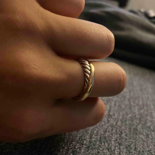 Two Tone Criss Cross Ring