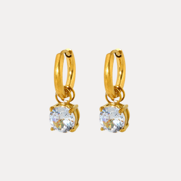 Claw Drops in 18K Gold-Plating with Cubic Zirconia