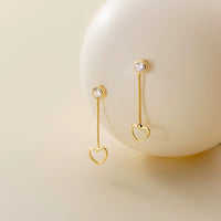 Bezel Heart Vermeil Drops in 18K Gold-Plating with Cubic Zirconia