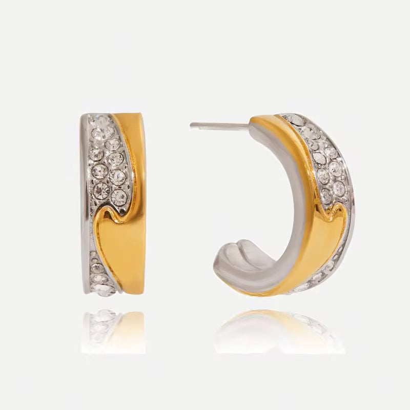 Two Tone Abstract Embossed Mini CHoop