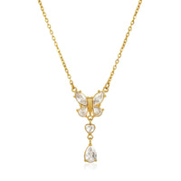 18K Dainty Butterfly Drop Necklace