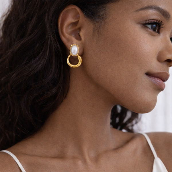 18K Etherial Pearl Statement Earrings