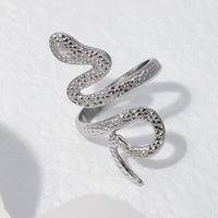 Silver Textured Snake Ring