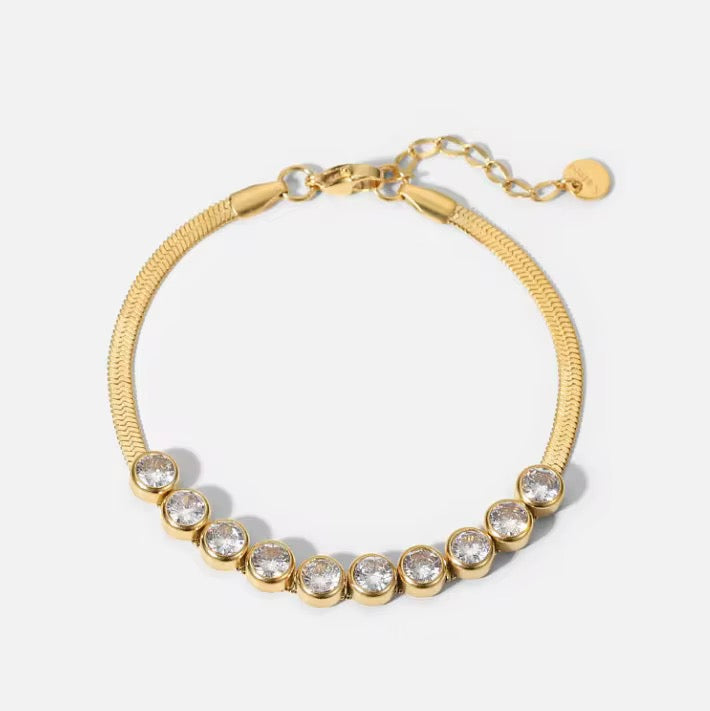 18K Round Bezel Bracelet