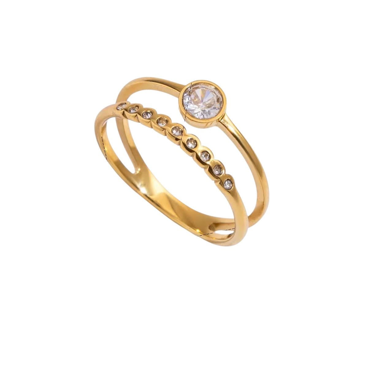 18K Duo CZ Ring
