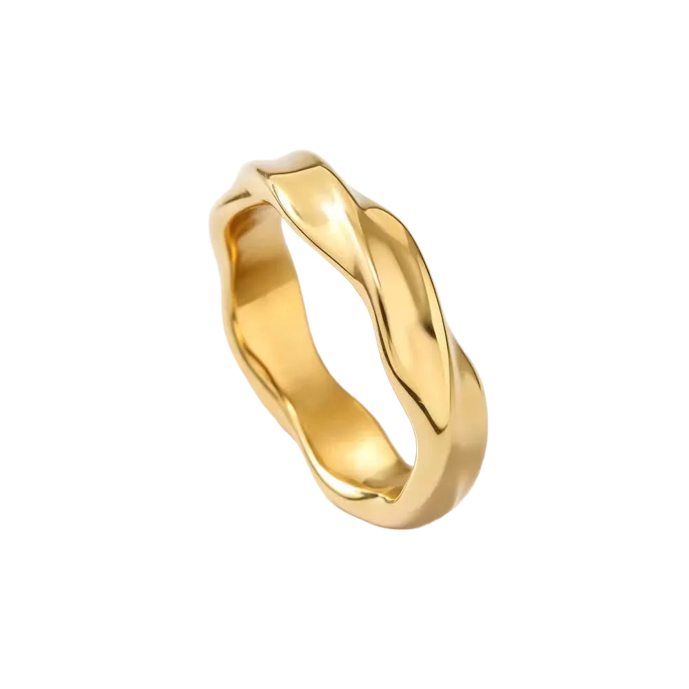 Wave Textured Ring - 18K Gold