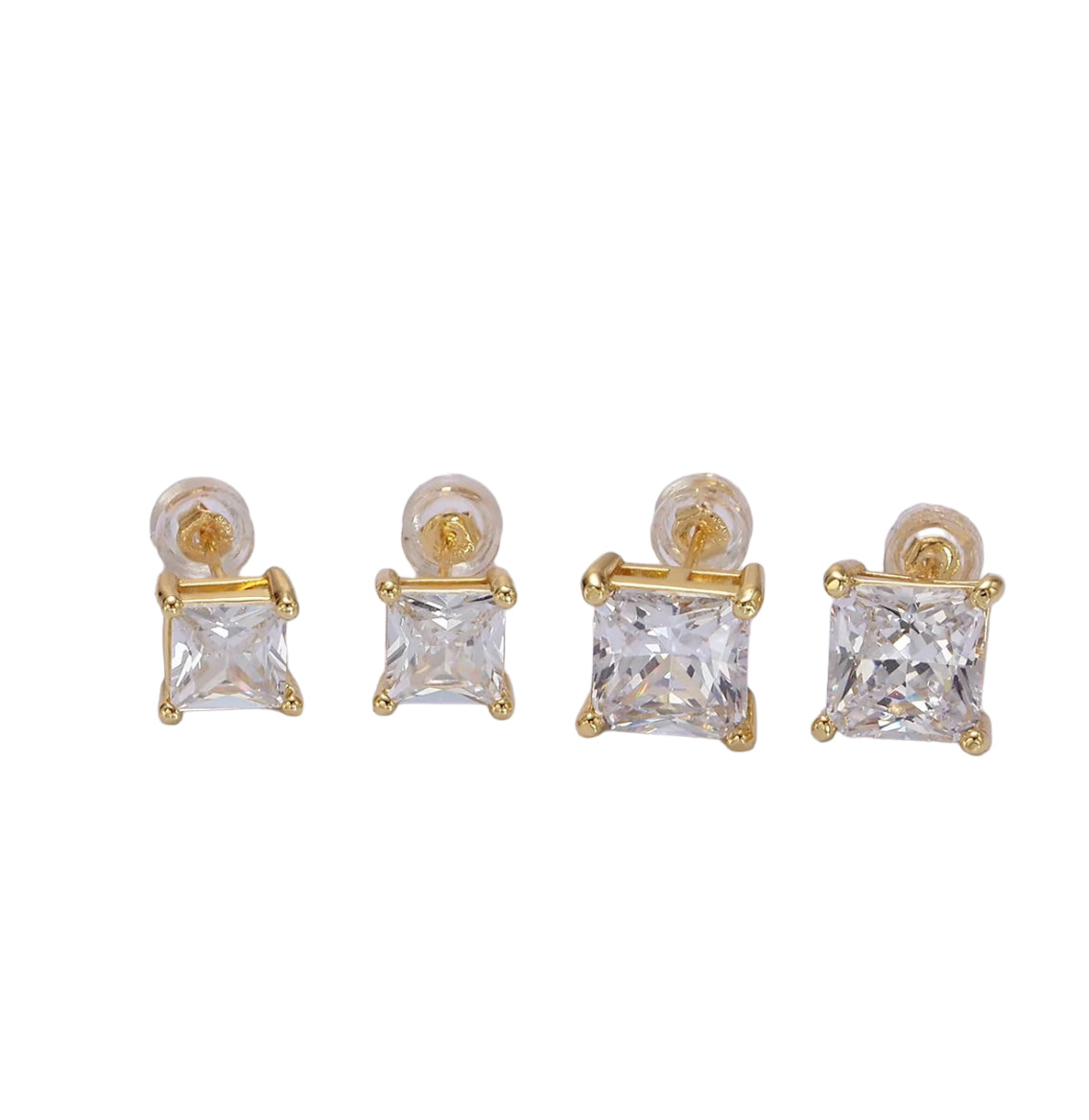 14K Gold Filled Square Bezel Stud Earrings