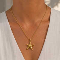 18K Star Fish Rope Chain Necklace