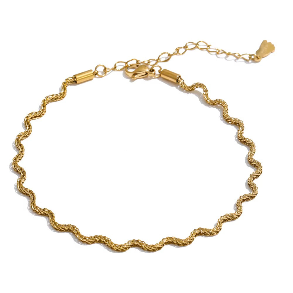 18K Wave Anklet