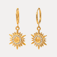 Celestial Sun Vintage Drops in 18K Gold-Plating with Cubic Zirconia