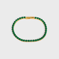 18K Emerald Tennis CZ Bracelet