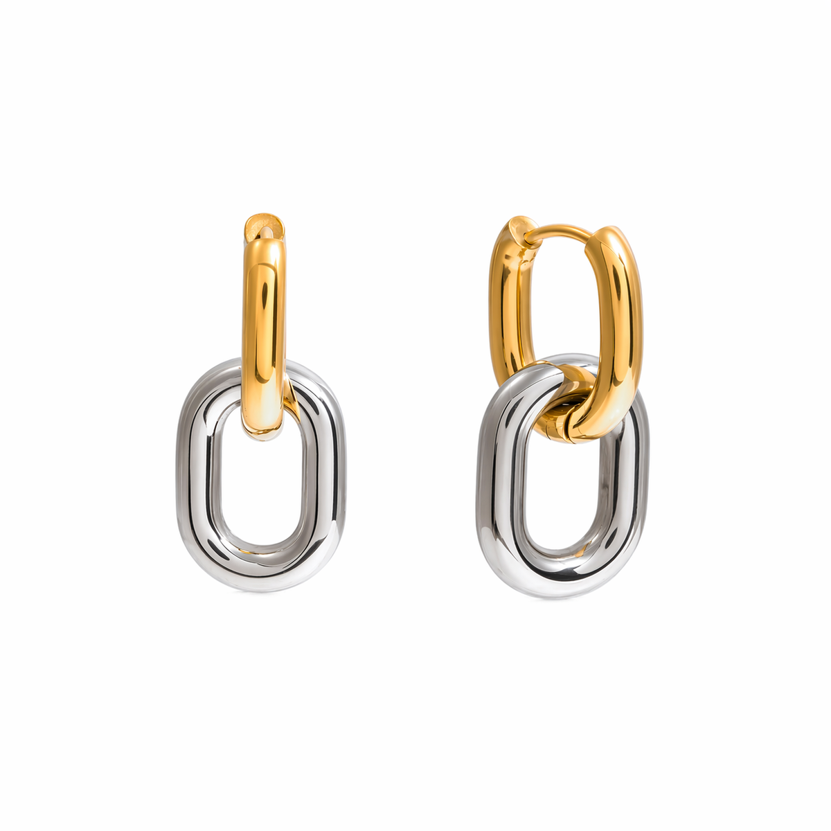 Two Tone Double Oval Hoops