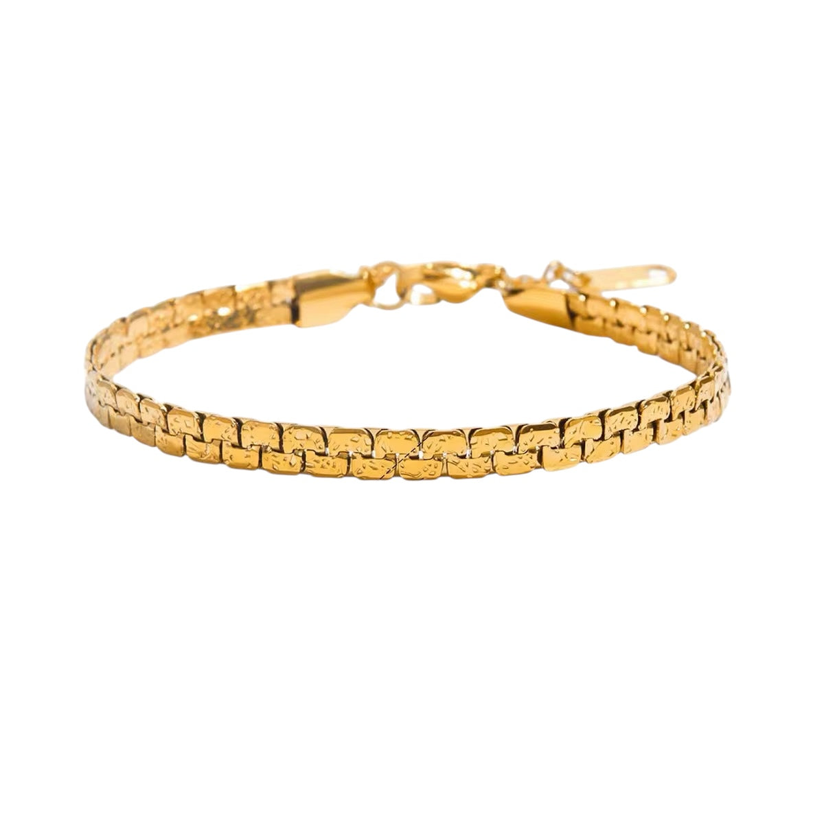 18K Textured Links Bracelet