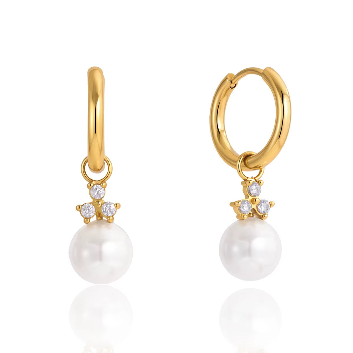 18K Sweet Darling Pearl Mini Hoops