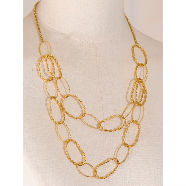 18K Layered Circles Necklace