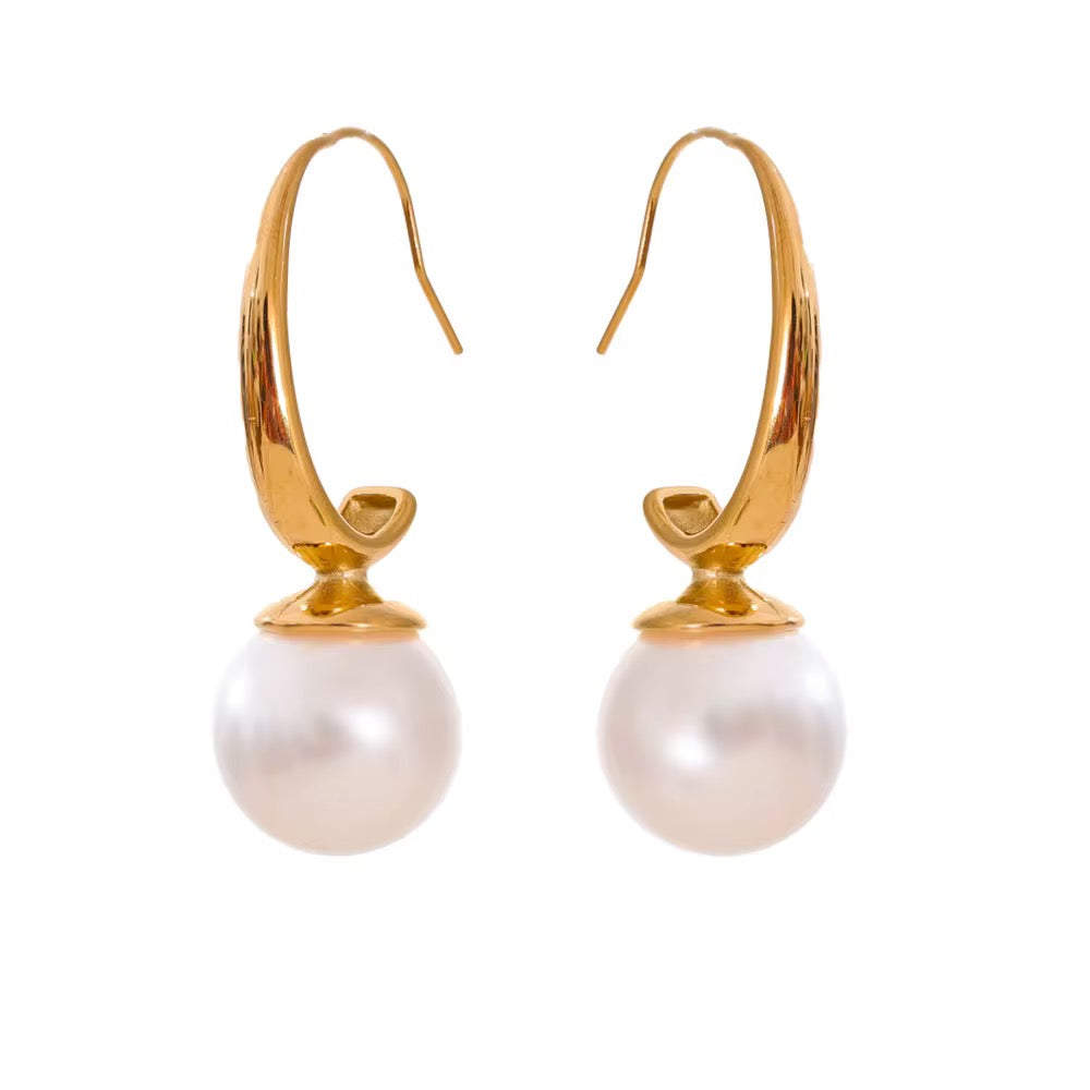 18K Pearl Hook Dangles