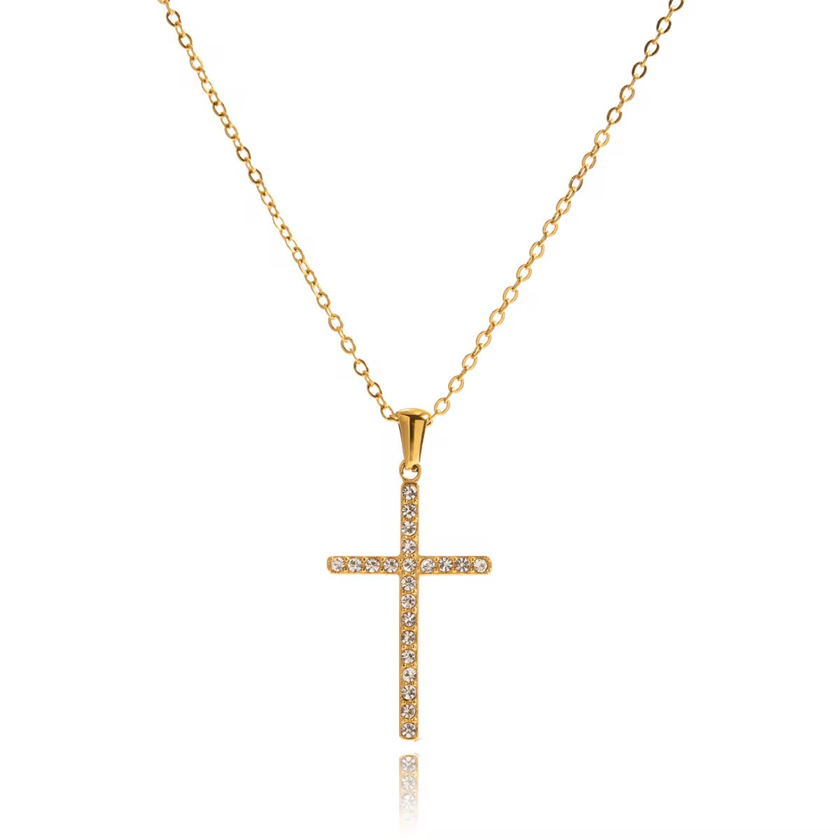 18K Dainty Cross Chain Necklace