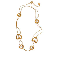 18K Dainty Heart Long Necklace