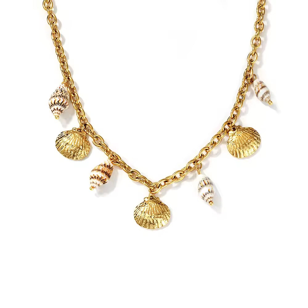 18K Sea Shells Chain Necklace