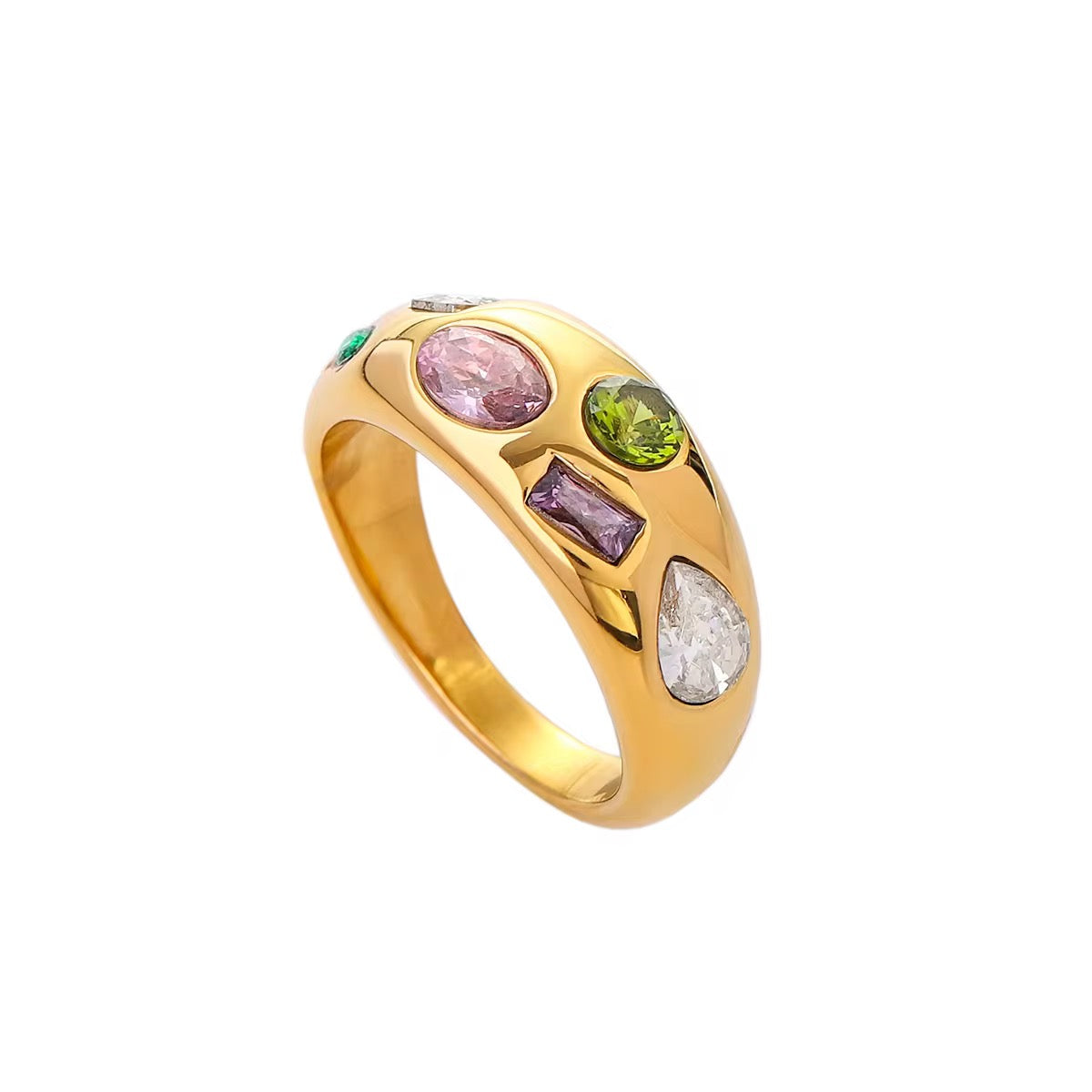 18K Multi Stone Statement Ring