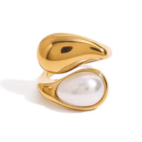 18K Pearl Yin Yang Ring