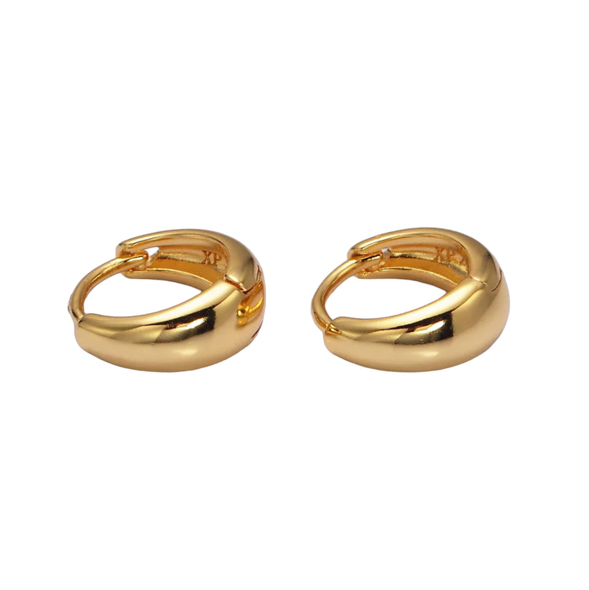 14K Gold Filled 11mm Round Dome Cartilage Huggie Earrings