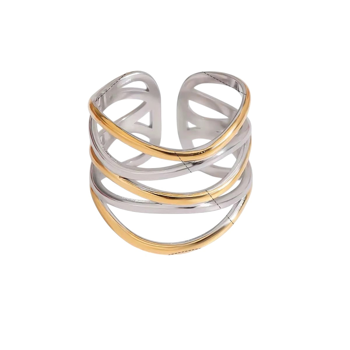 Two Tone Luna Layered Wire Ring