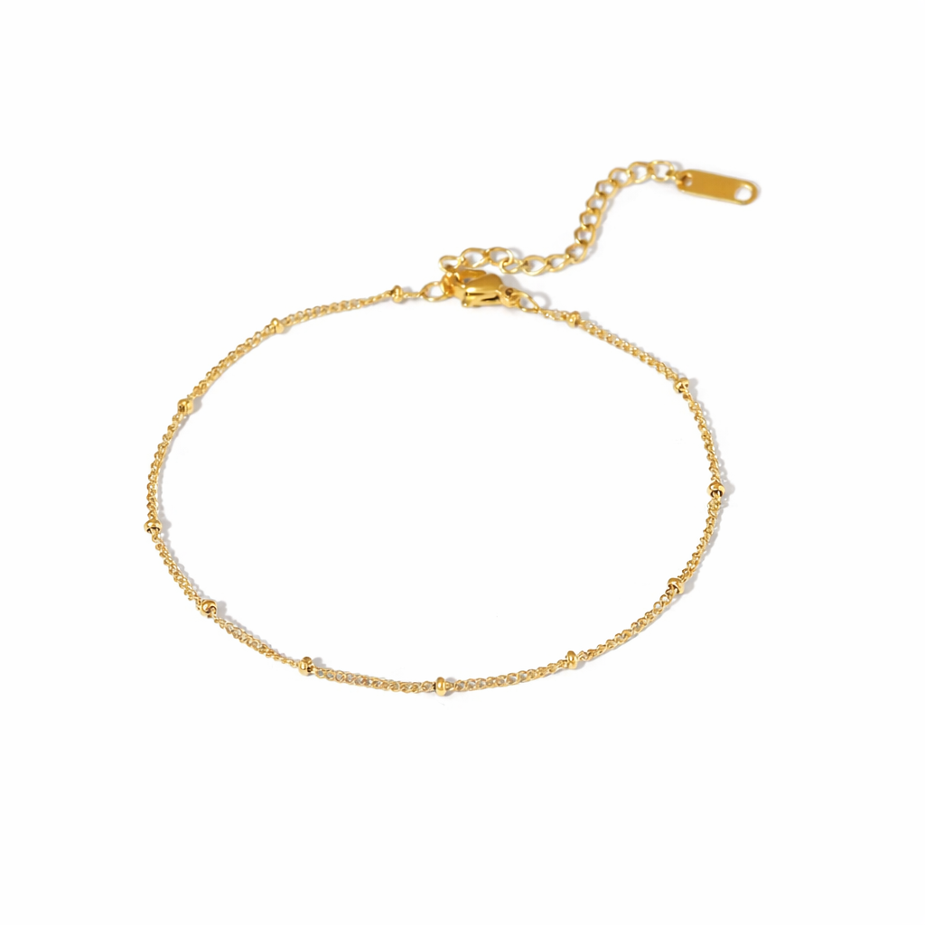 18K Dainty Dotted Anklet