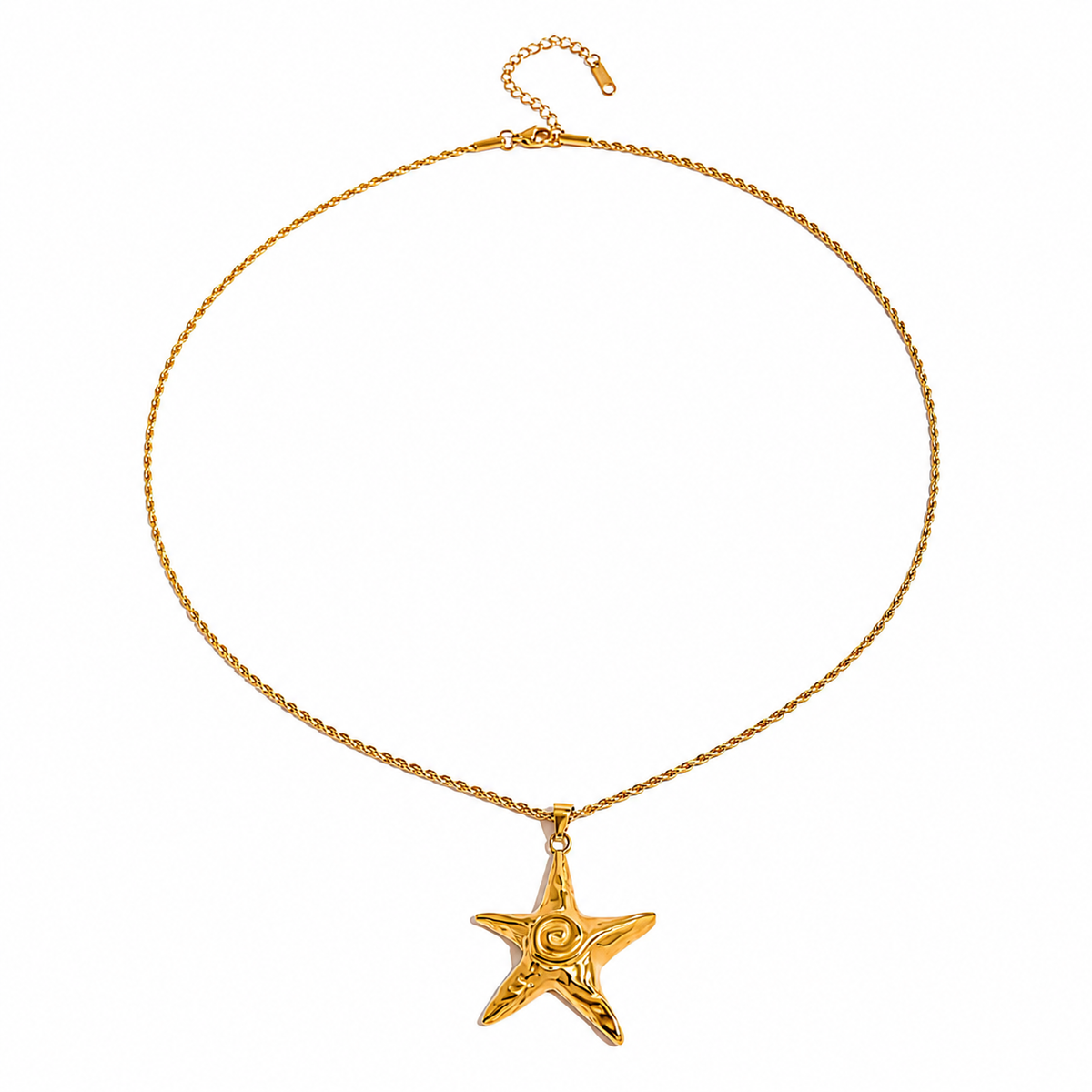 18K Star Fish Rope Chain Necklace