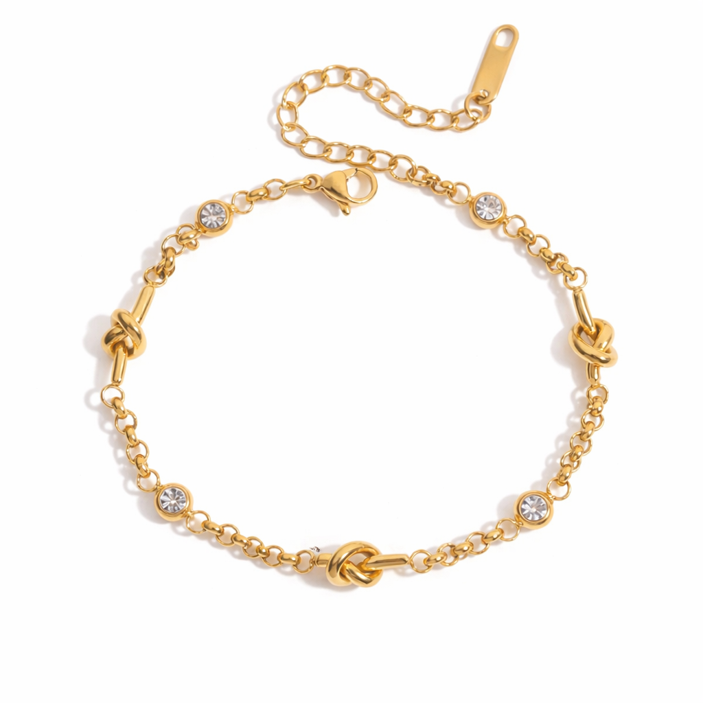 18K Knot CZ Bracelet