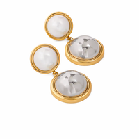 18K Pearl Silver Drop Earrings