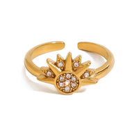 18K Sun Marquise Open Ring