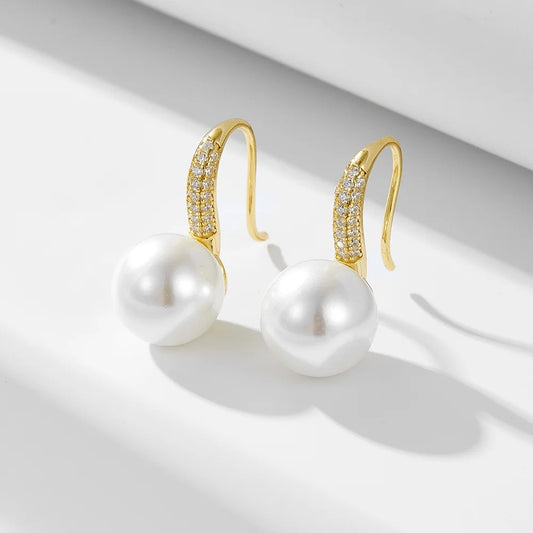 18K Pearl Hook Earrings