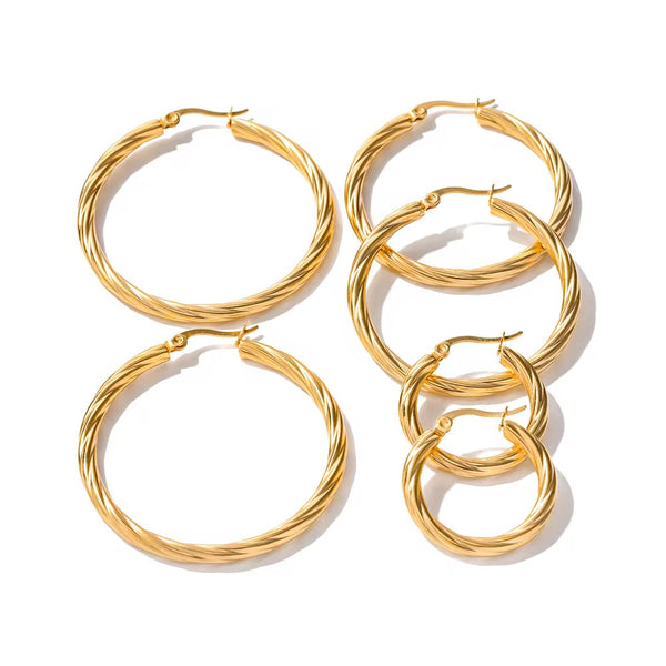 18K Rope Hoops