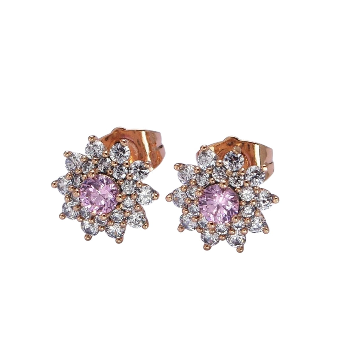 18K Rose Gold Pink Aurora Studs