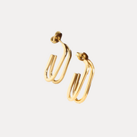 Double J Hoops in 18K Gold-Plating