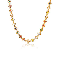 18K Multi Color Clover Necklace