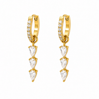 18K Tassel CZ Waterdrop Earrings