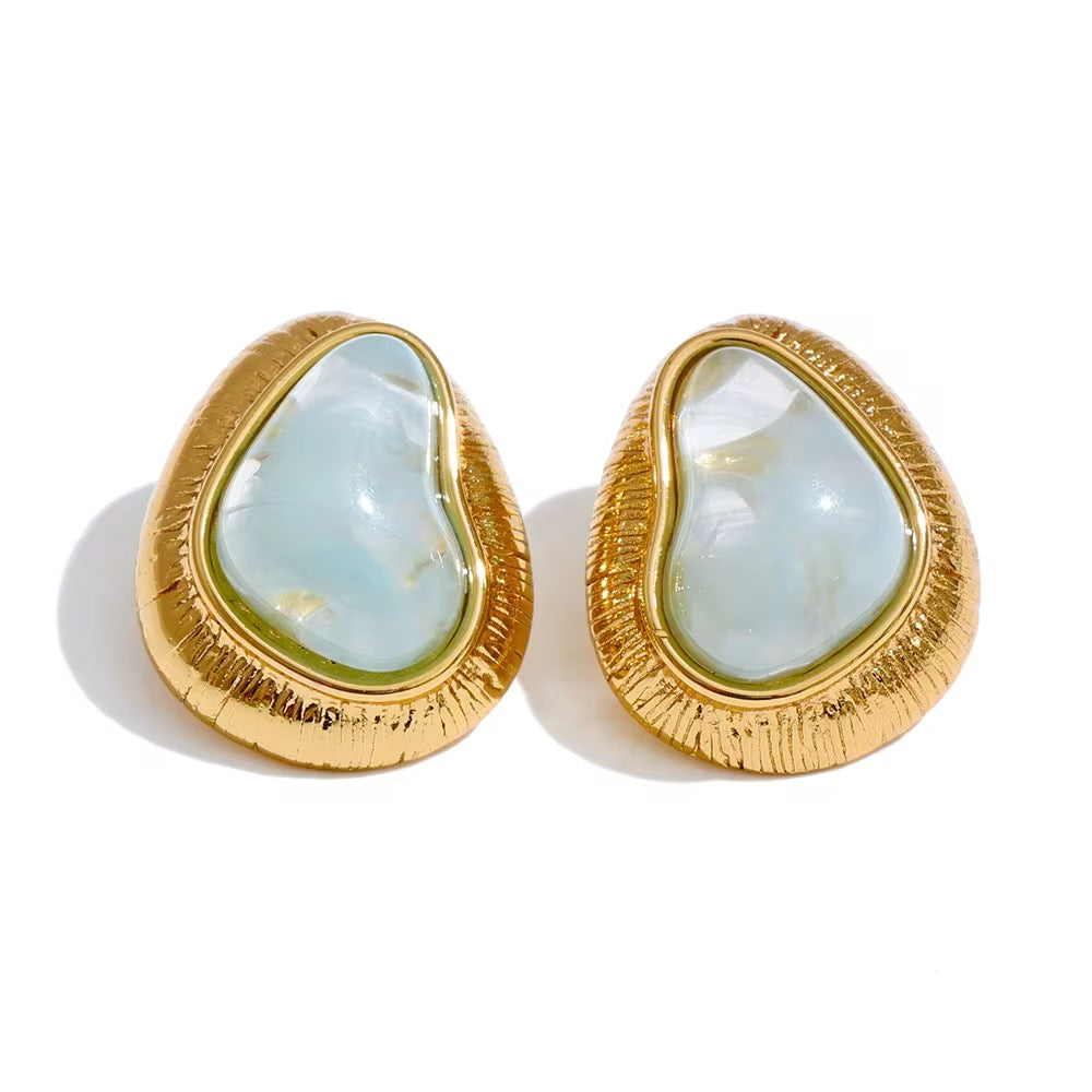 18K Aquafina Statement Studs