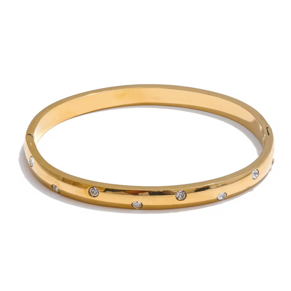 18K CZ Studded Bangle