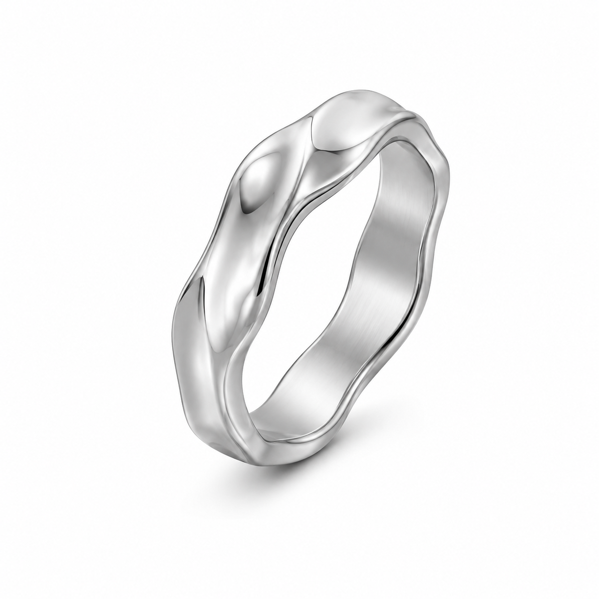 Wave Textured Ring - Silver