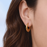 18K Moon Crescent C Hoops