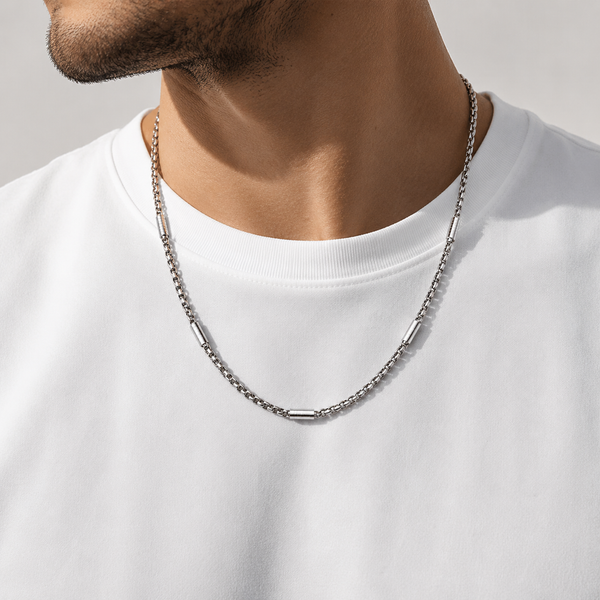 Silver Capsule Chain Necklace