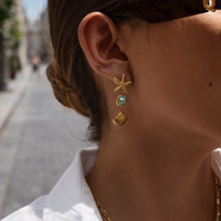 18K Aqua Drop Earrings