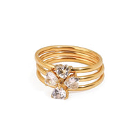 18K Dainty Stackable Hearts Ring
