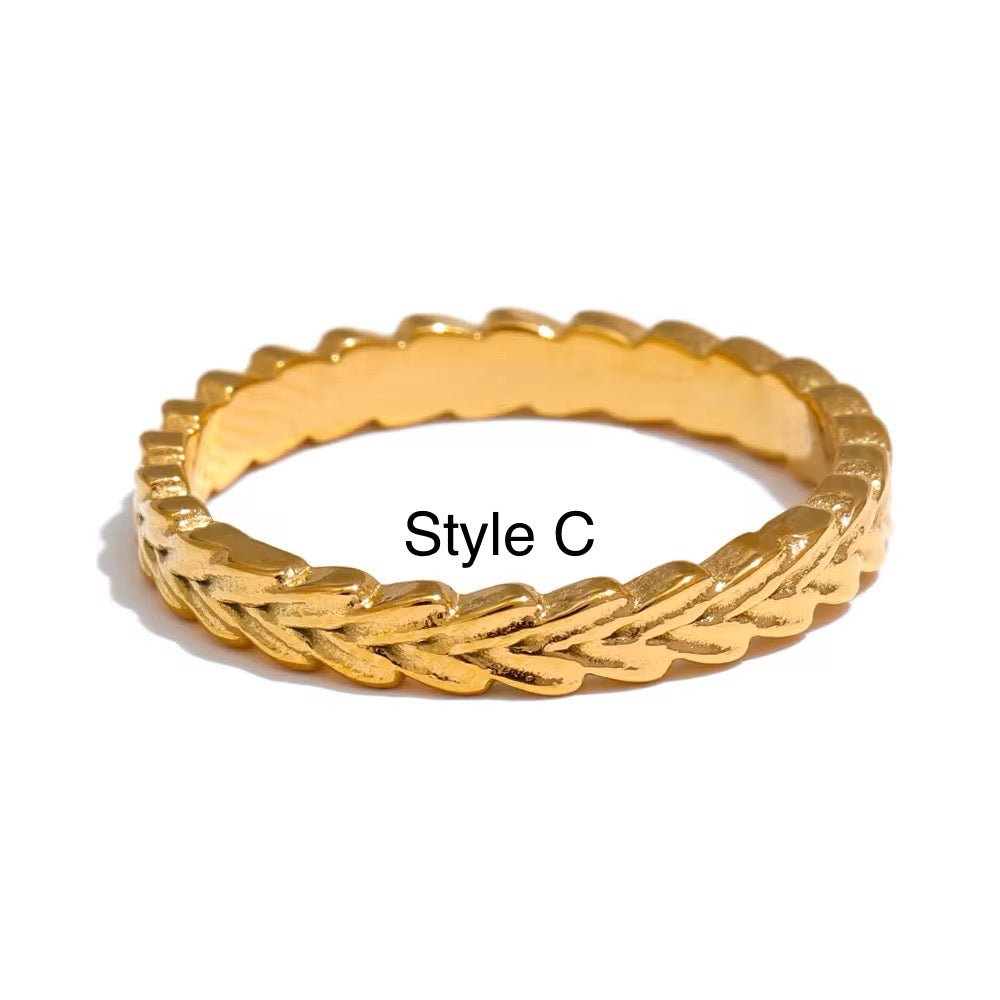 18K Dainty Stackable Rings