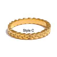 18K Dainty Stackable Rings