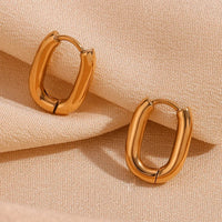 18K Classic Oval Huggie Earrings