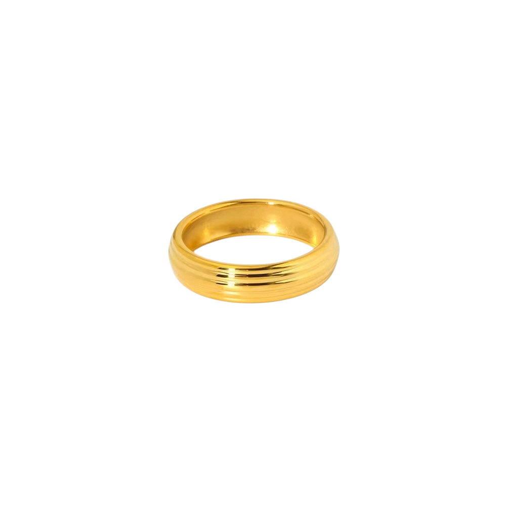 18K Smooth Stripe Band Ring